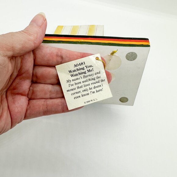 VTG Comic Curious Cats Tuxedo Cat Mouse Watching You Bookend Hide Figurine - Picture 12 of 12